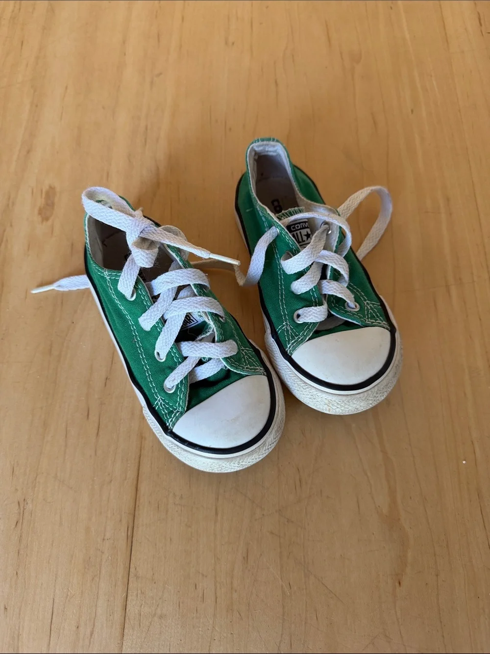 Converse Kids Green Canvas Low-Top Sneakers with White Accents